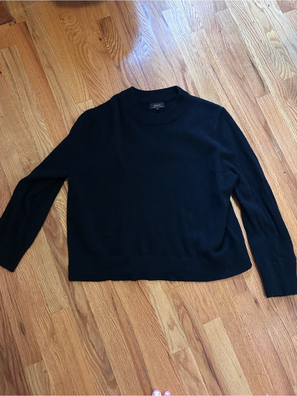 Quince Black Crewneck Pullover Sweater
